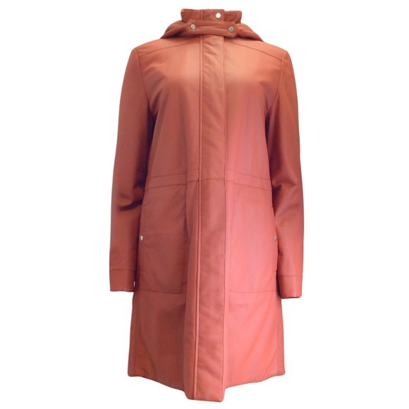 LORO PIANA BURNT RED REVERSIBLE LAMBSKIN LEATHER AND MICRO COAT - Picture 1 of 7